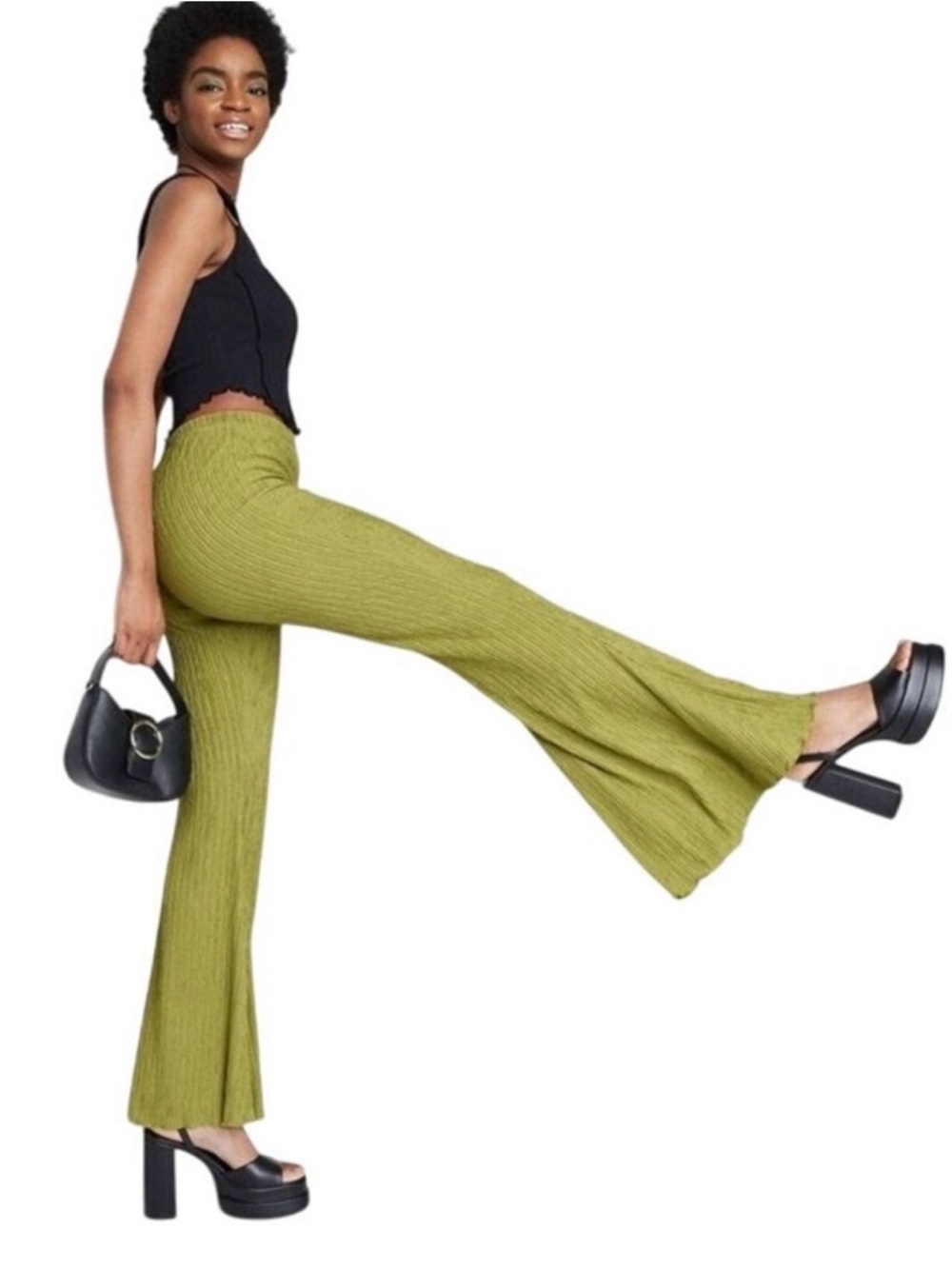 Wild Fable High Waisted Ribbed Flare Leg Pants 🍬